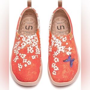 UIN Sakura Art Shoes Slip-on Shoes Canvas Orange 9.5